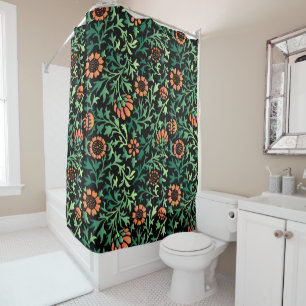 Intricate Floral Pattern with Green Leaves
