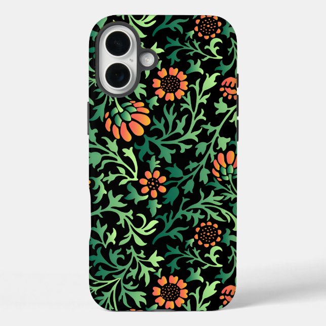 Intricate Floral Pattern with Green Leaves Case-Mate iPhone Case (Back)
