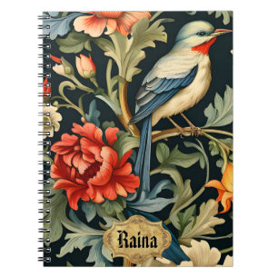 Intricate Floral with Bird Notebook