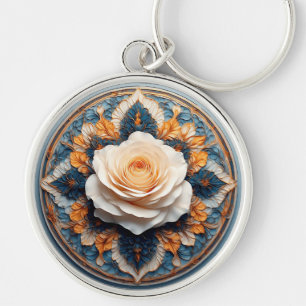 Intricate Flower Design Keychain