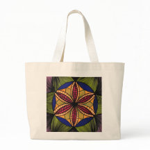 Intricate Geometric Flower Mandala Canvas Tote Bag