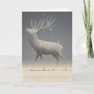 Intricate Geometric Line Art of a Majestic Stag Card