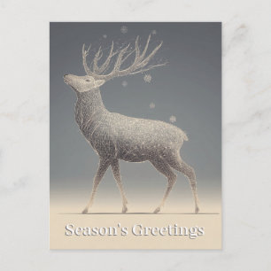 Intricate Geometric Line Art of a Majestic Stag Postcard