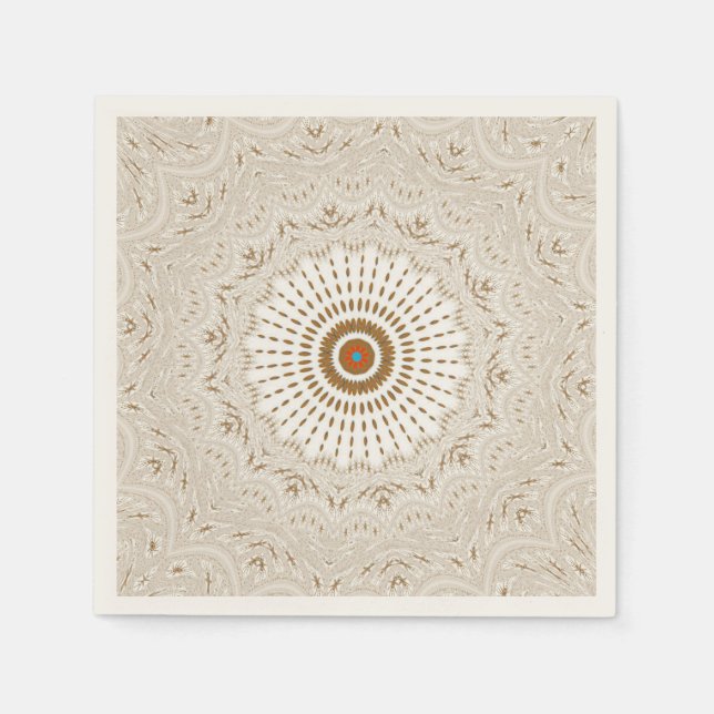 Intricate Geometric Mandala Cocktail Napkins (Front)