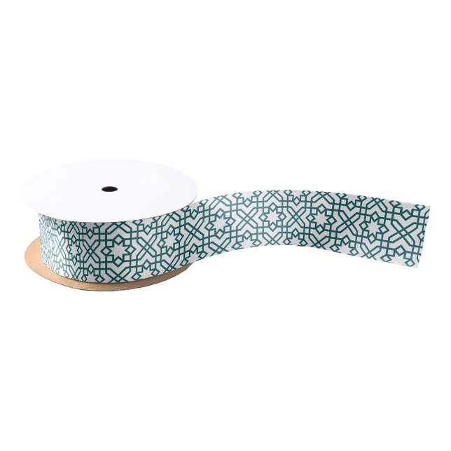 Intricate geometric pattern with teal interconnect satin ribbon (Creator Uploaded)
