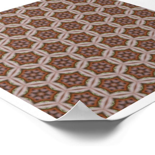 Intricate Geometric Star Pattern in Earth Tones Poster (Corner)