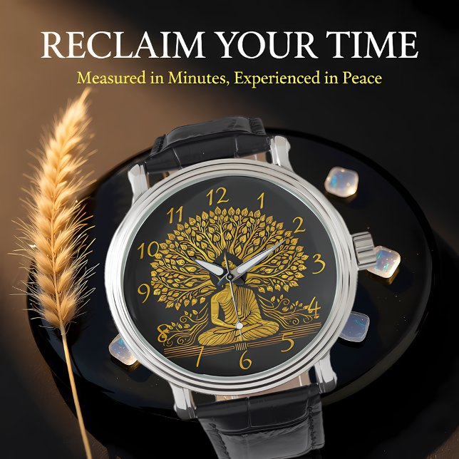 Intricate Gold Buddha Surrounded by Lush Foliage Watch (Creator Uploaded)