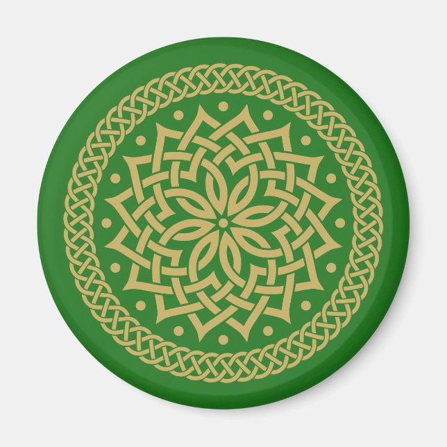 Intricate Gold Celtic Flower Mandala    Magnet (Front)