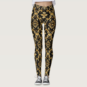 Intricate Gold Pattern Leggings