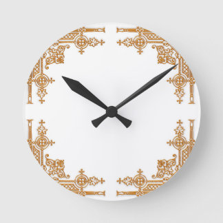 Intricate Gold Round Clock