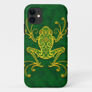 Intricate Golden Green Tree Frog iPhone 11 Case