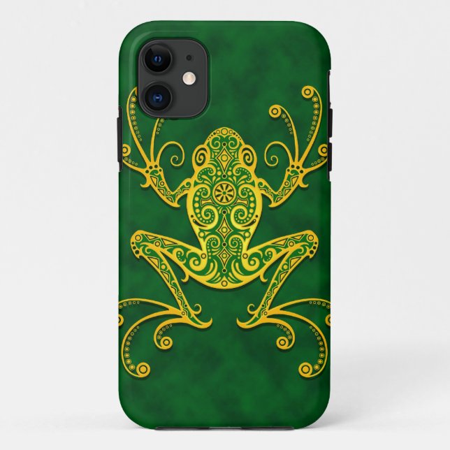 Intricate Golden Green Tree Frog Case-Mate iPhone Case (Back)