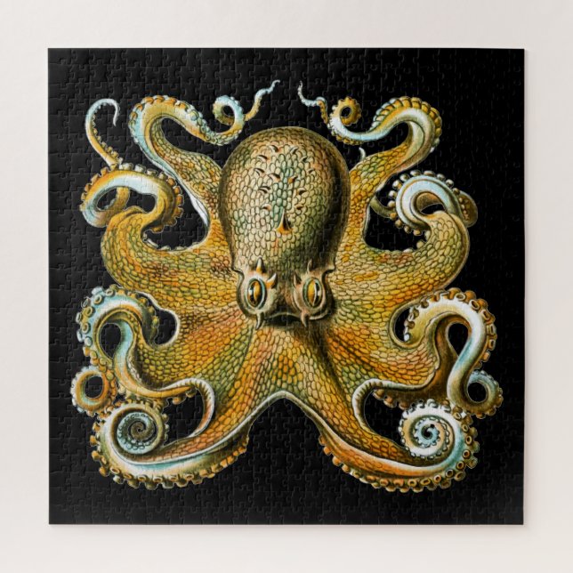 Intricate Golden Octopus Art Jigsaw Puzzle (Vertical)