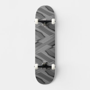 Intricate Grey Marble Pattern Skateboard