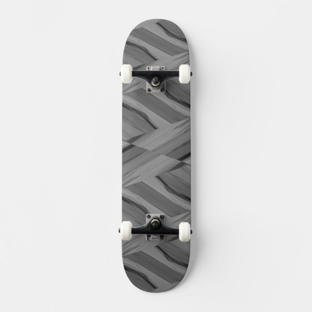 Intricate Grey Marble Pattern  Skateboard (Front)