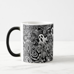 Intricate Halloween Doodle Pattern with Dark Symbo Magic Mug