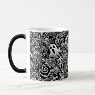 Intricate Halloween Doodle Pattern with Dark Symbo Magic Mug