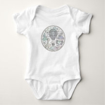 Intricate Hot Air Balloon Mandala Baby Bodysuit