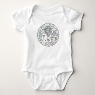 Intricate Hot Air Balloon Mandala Baby Bodysuit