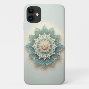 Intricate Layered Geometric Bloom - Modern Teal &  iPhone 11 Case