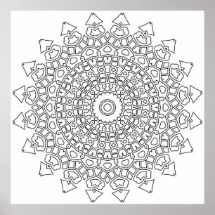 Intricate Mandala Colouring Page Layered Detail Poster