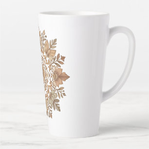 Intricate Mandala Floral Brown Tones Art Latte Mug