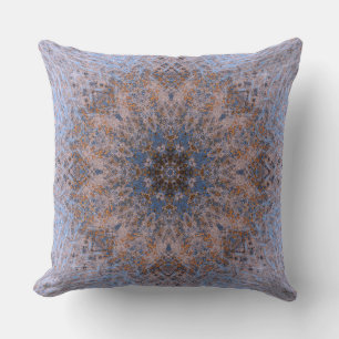 Intricate Mandala Lavender and Dusty Clay Boho Throw Pillow