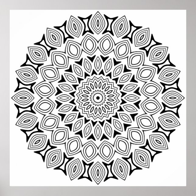 Intricate Mandala with Repeating Eye Motif Layers Poster (Front)
