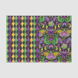 Intricate Mardi Gras Colours Dragon, Diamond Tissue Paper