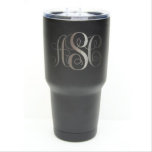 Intricate Monogram 30 oz. Stainless Steel Tumbler<br><div class="desc">Monogram 3 Letters - 30 oz - Stainless Steel Tumbler with a Clear Lid - Choice of Colours and Letters - Personalized Custom Engraved - Birthday,  Anniversary,  Bridesmaid,  Groomsmen,  Bridal Party Gift. •	*Laser Engraved Not a Vinyl Decal*</div>