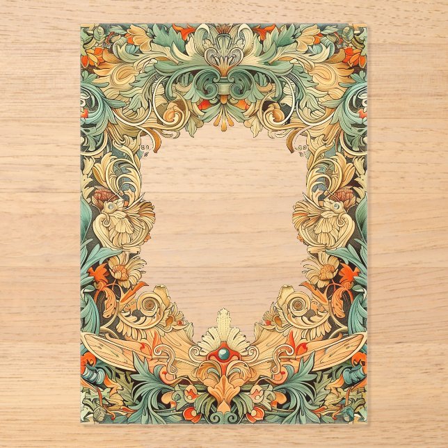 Intricate Motif Filigree Acrylic Overlay Invitations (Front)