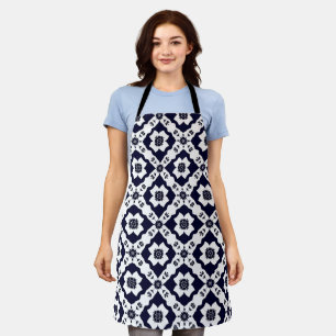 Intricate Motifs in Black and White Contrast Apron
