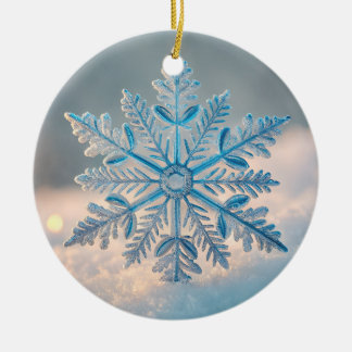 Intricate Nordic Snowflake Mandala Ceramic Ornament
