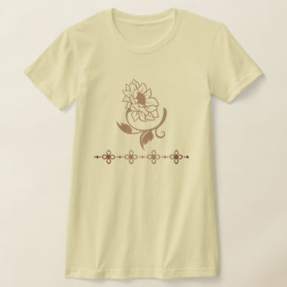 Intricate Ornate Sunflower and Floral Divider Desi T-Shirt