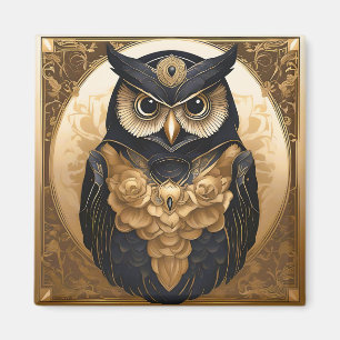 Intricate Owl Vintage Magnet