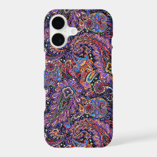 Intricate paisley Motif in blue-purple hues