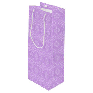 INTRICATE PASTEL PURPLE PATTERNS WINE GIFT BAG