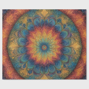 Intricate patterns resembling a kaleidoscope wrapping paper