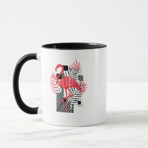 Intricate Red Flamingo Pattern - Exotic Tropical L Mug