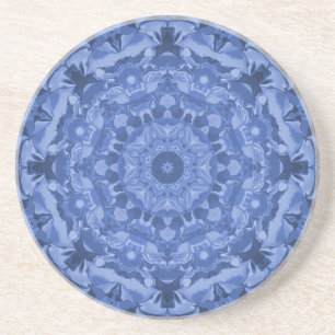 Intricate Royal Blue Kaleidoscope Coaster