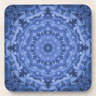 Intricate Royal Blue Kaleidoscope Coaster