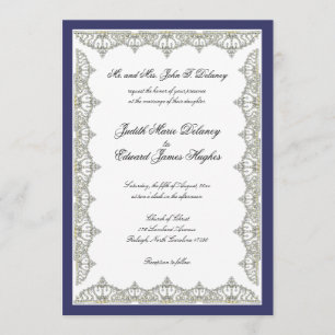 Intricate Royal Tiara Border Wedding Invitation