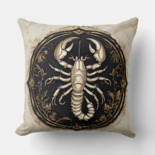 Intricate Scorpion Design with Ornate Accents Throw Pillow