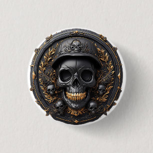 Intricate Skull Design 1 Inch Round Button