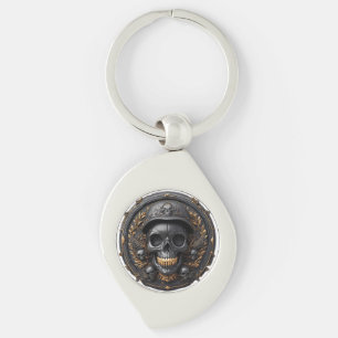 Intricate Skull Design Keychain