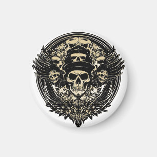 Intricate Skull Design Magnet