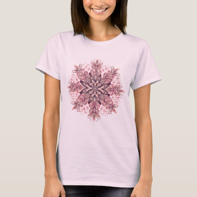 Intricate Snowflake Design T-Shirt (Front)