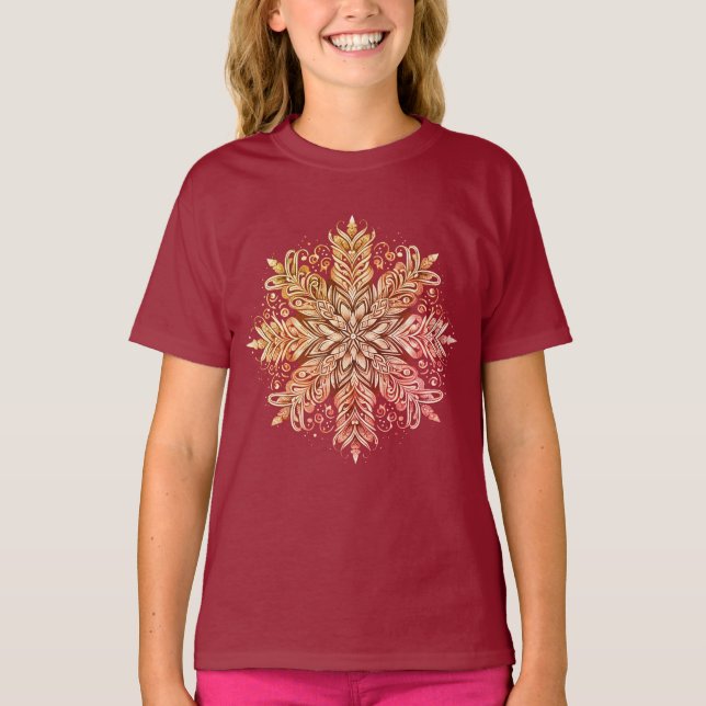 Intricate Snowflake Design T-Shirt (Front)