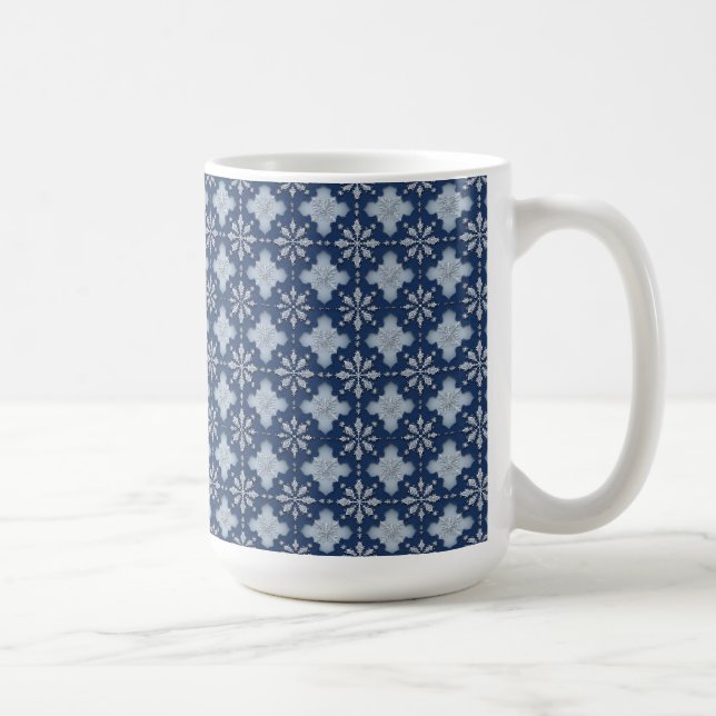 Intricate Snowflake Pattern Coffee Mug (Right)