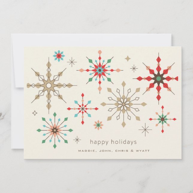 Intricate Snowflake Pattern Holiday Card (Front)